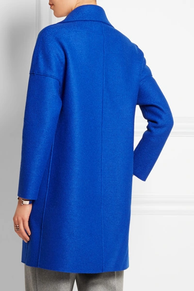 Shop Harris Wharf London Wool-felt Coat In Blue