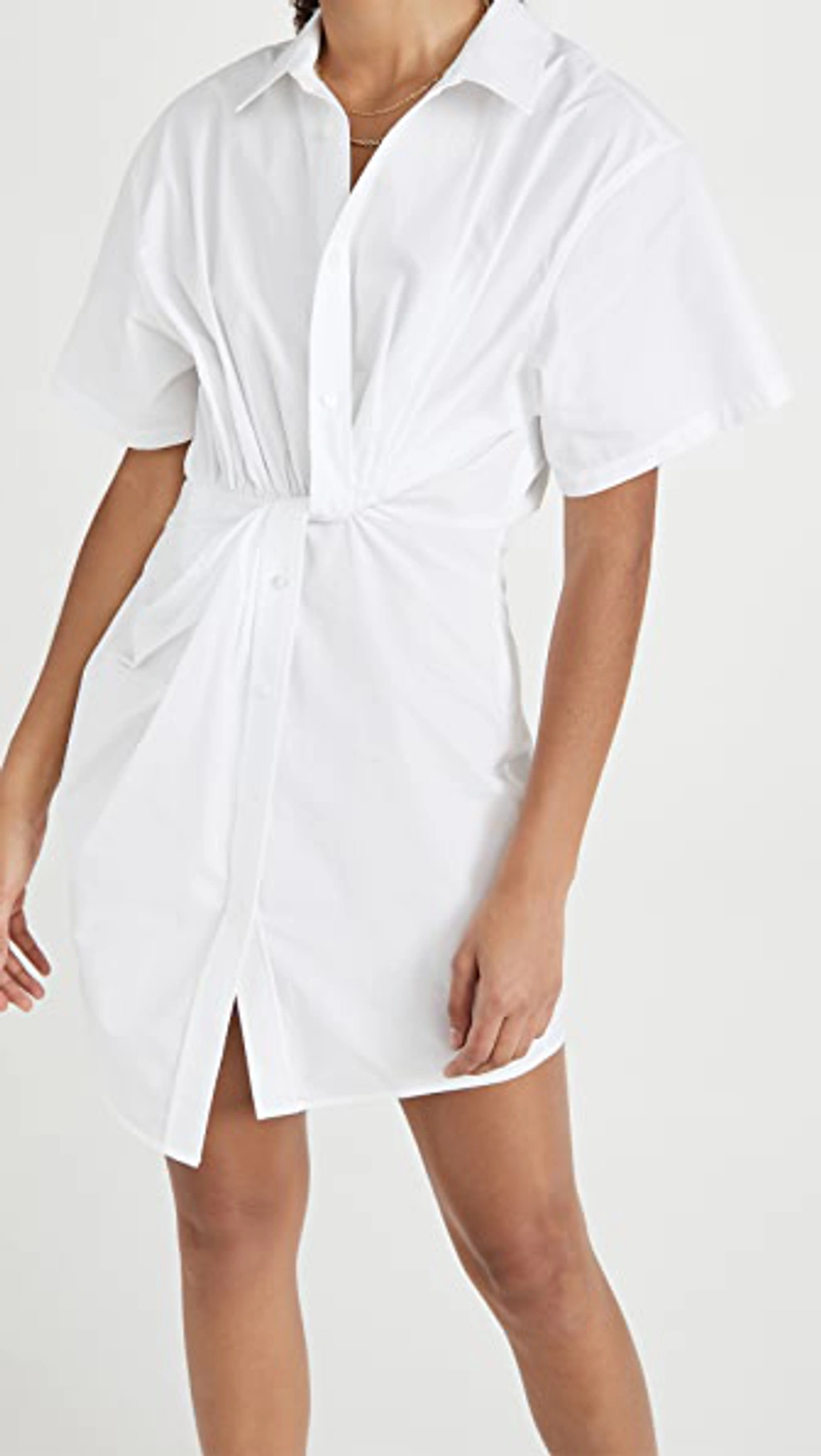 Tシャツ・カットソー Alexander Wang FW25 White poplin shirt (1WC3251132 100) alexander wang - SHORT SLEEVE T-SHIRT / ブラック コットン