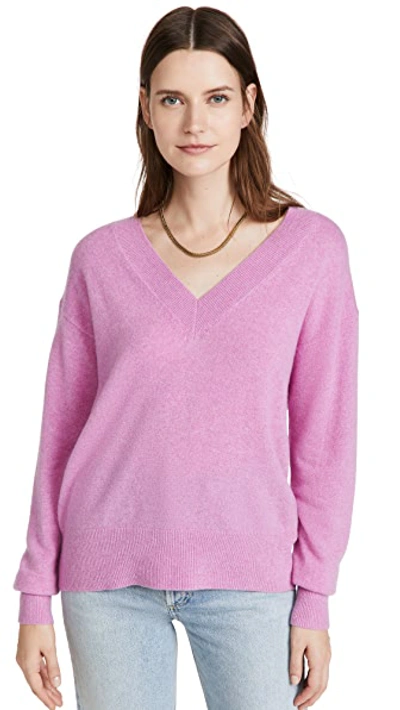 WHITE + WARREN CASHMERE LONG SLEEVE V NECK SWEATER WHITT30298