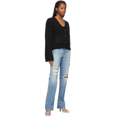Shop Khaite Blue Ripped 'the Danielle' Jeans In Portland