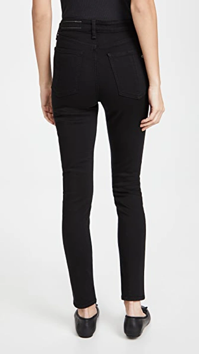 Rag & Bone Nina High-rise Coated Ankle Skinny Jeans In Black