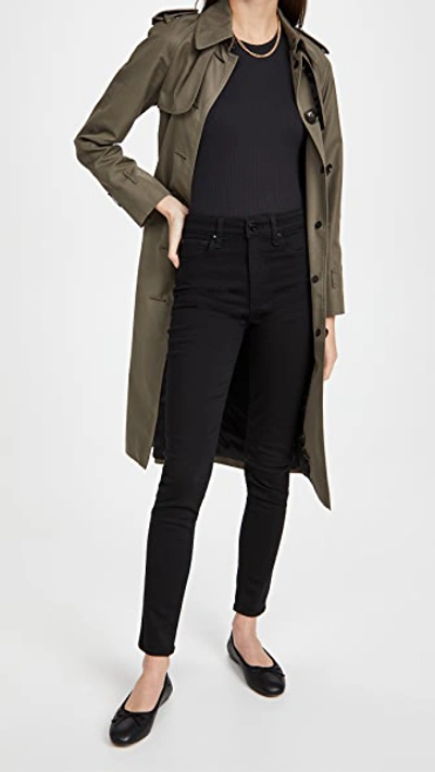 Rag & Bone Nina High-rise Coated Ankle Skinny Jeans In Black