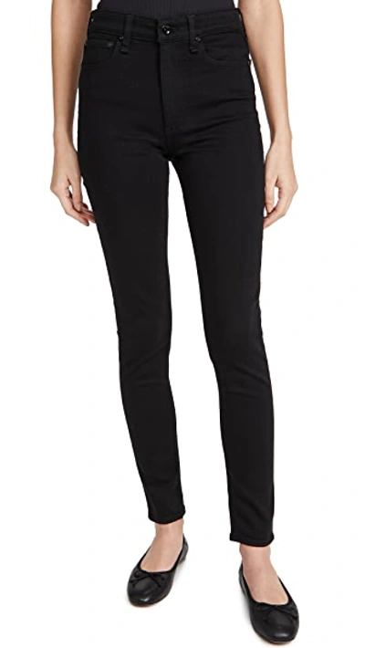 Rag & Bone Nina High-rise Coated Ankle Skinny Jeans In Black