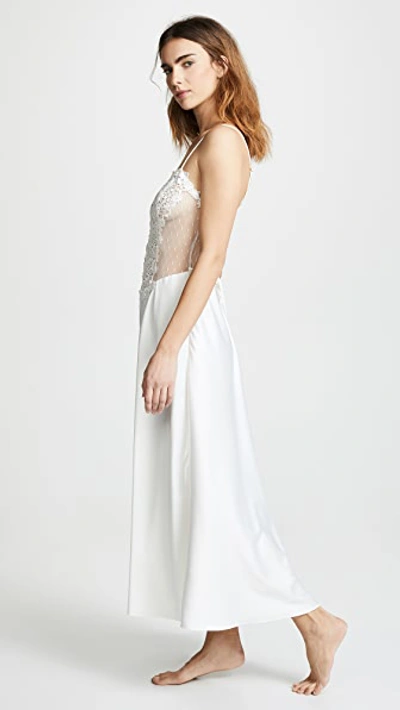 Shop Flora Nikrooz Showstopper Charmeuse Gown With Lace In Ivory