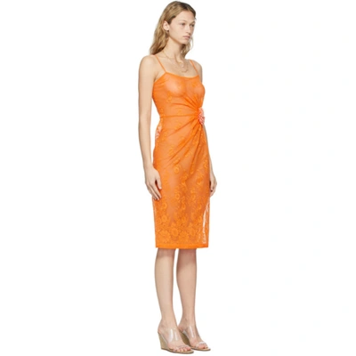 Shop Maryam Nassir Zadeh Orange Lace Fervor Dress In 913 Solar
