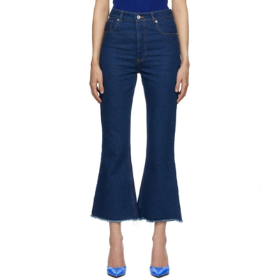 Paco Rabanne High-rise Kick-flare Jeans In M445 Indigo | ModeSens