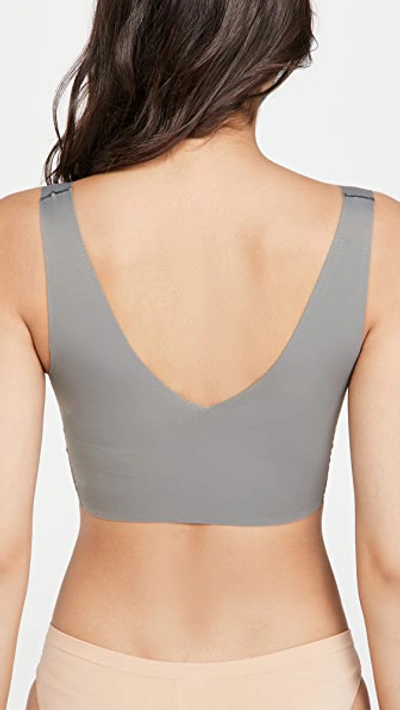 Shop Calvin Klein Underwear Lightly Lined V Neck Bralette In Pewter031