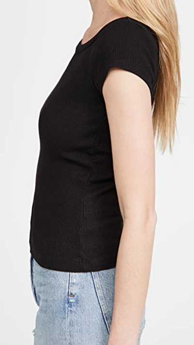 Shop Agolde 90's Scoop Neck Fitted Rib Tee In Black