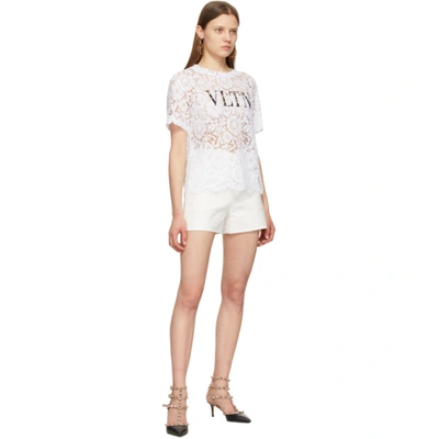 Shop Valentino White Vgold Shorts In 0bo White