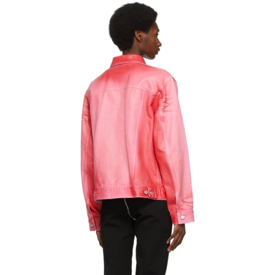 Shop Givenchy Pink Denim Shiny Polished Jacket