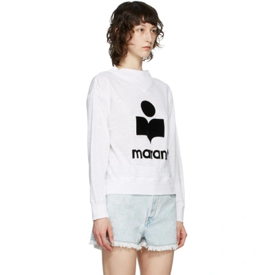 Shop Isabel Marant Étoile White Mock Neck Kilsen Sweatshirt In 20wh White