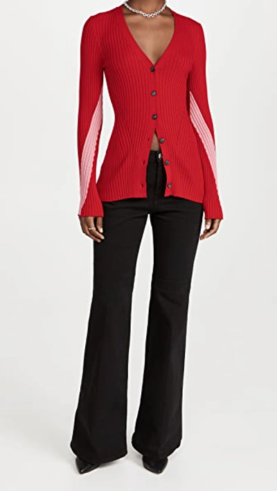 Shop Victoria Beckham Slim Rib Cardigan