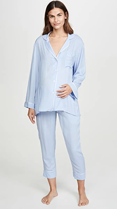 Shop Hatch The Classic Pajama Set In Blue