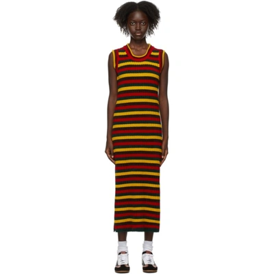 Wales Bonner Brixton Striped Ribbed Stretch-cotton Chenille Midi