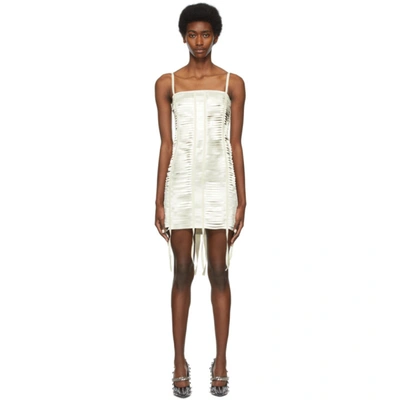 Givenchy Grosgrain-trimmed Cutout Satin Mini Dress In White | ModeSens