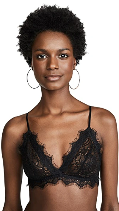 Anine Bing Stretch-lace Soft-cup Triangle Bra In Black
