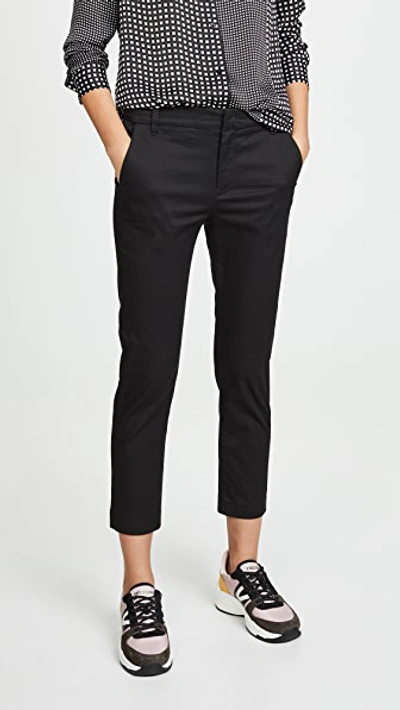 Coin Pocket Stretch Cotton Chino Pants In Black