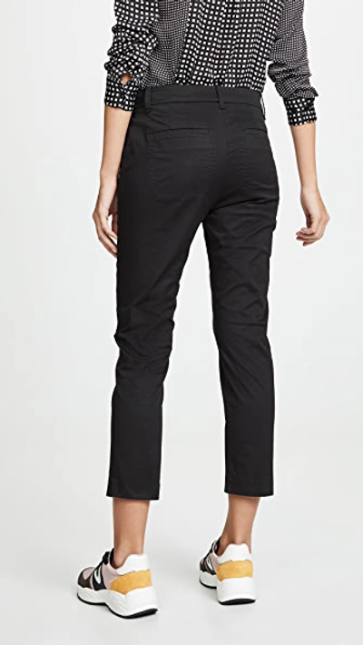 Coin Pocket Stretch Cotton Chino Pants In Black