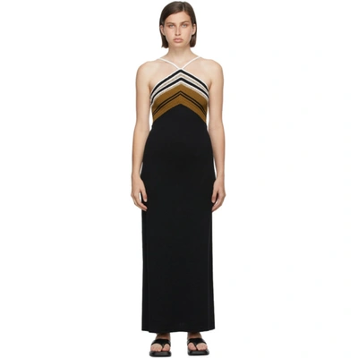 Shop Proenza Schouler Black Crimp Knit Halter Dress