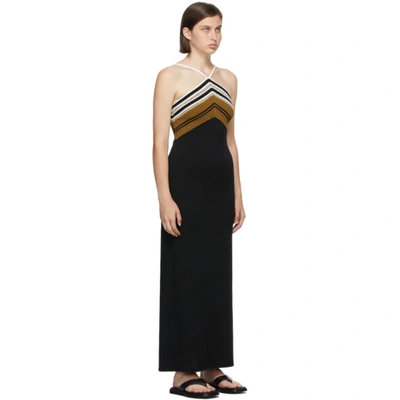 Shop Proenza Schouler Black Crimp Knit Halter Dress