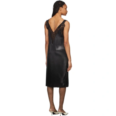 Shop Kwaidan Editions Black Satin & Lace Slip Dress