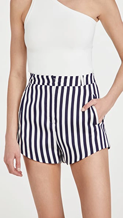 Shop Macgraw Poppy Shorts In Royal Blue And White