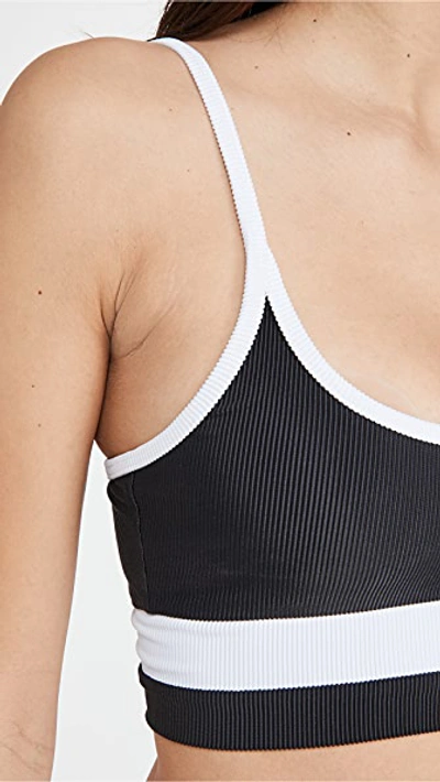Beach Riot Eva Ribbed Colorblock Swim Top In Black/white
