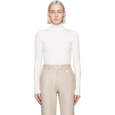 Shop Courrèges White Rib Knit Turtleneck