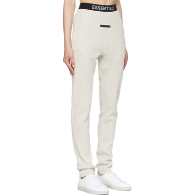 Shop Essentials Off-white Thermal Waffle Logo Lounge Pants In Oatmeal