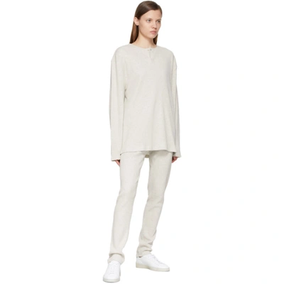 Shop Essentials Off-white Thermal Waffle Logo Lounge Pants In Oatmeal