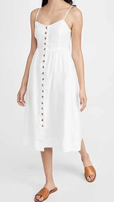 Shop Madewell Cami Button Front Midi Dress In Lighthouse