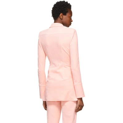 Shop Alexander Wang Pink Peak Lapel Shirt Blazer In 691 Quartz Pink