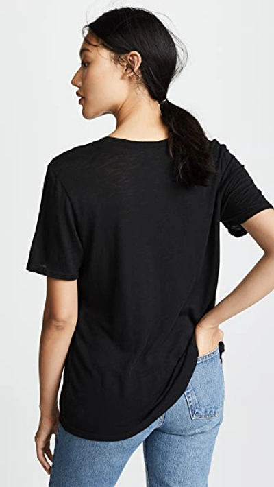 Shop Splendid Cotton Modal Slub V Tee Black