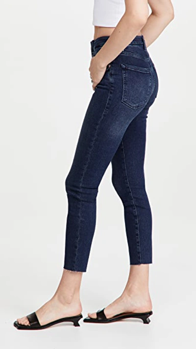 Shop Good American Good Legs Crop Raw Hem Jeans In Blue660