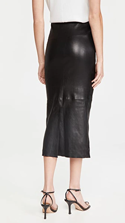 Sprwmn Stretch-leather Skirt In Black