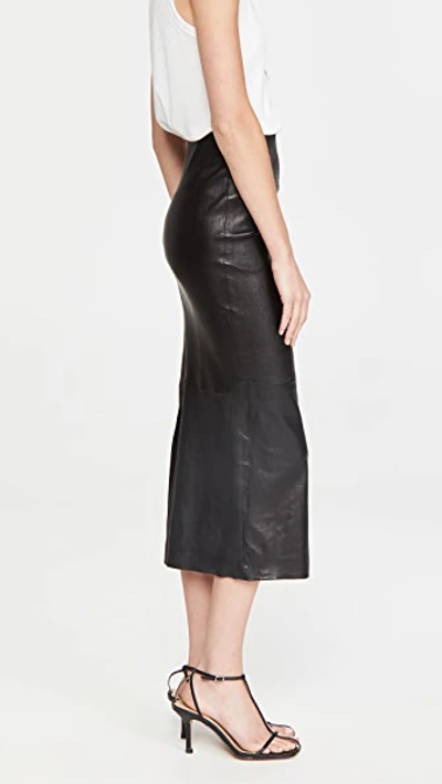 Sprwmn Stretch-leather Skirt In Black