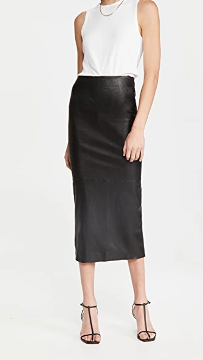 Sprwmn Stretch-leather Skirt In Black