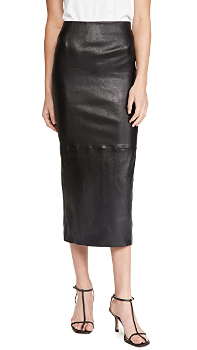 Sprwmn Stretch-leather Skirt In Black