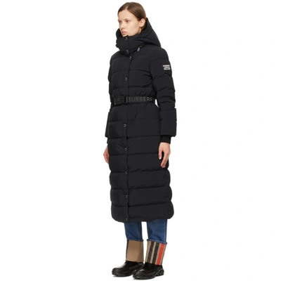 Shop Burberry Black Down Eppingham Coat