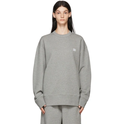 Acne Studios Fairview Face Sweatshirt In Grey | ModeSens