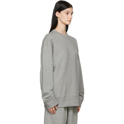 Shop Acne Studios Grey Logo Sweatshirt In X92 Light Grey Melan