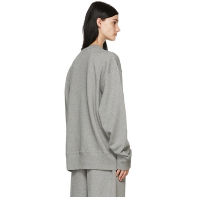 Shop Acne Studios Grey Logo Sweatshirt In X92 Light Grey Melan