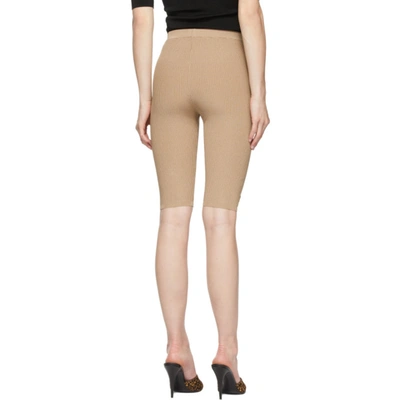 Shop Saint Laurent Beige Rider Shorts In 5557 Rosewo