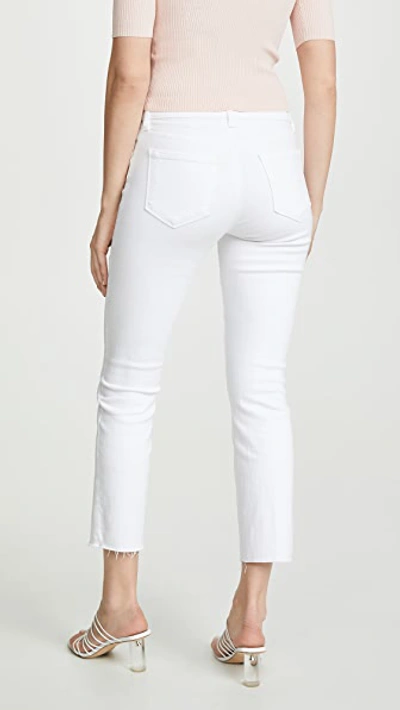 Shop L Agence Sada High Rise Crop Jeans Blanc