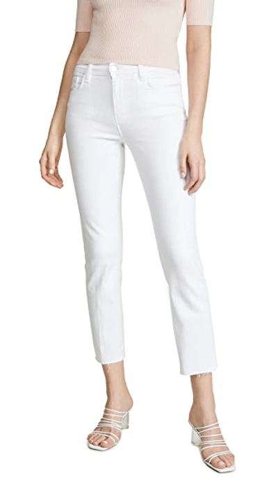 Shop L Agence Sada High Rise Crop Jeans Blanc