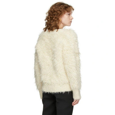 Shop Bottega Veneta Off-white Alpaca Shag Sweater In 9317 Dove