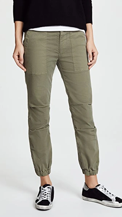 Shop Nili Lotan Cropped Military Pant Camo Green