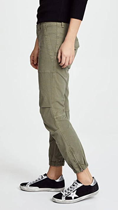 Shop Nili Lotan Cropped Military Pant Camo Green