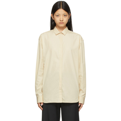 Totême Toteme Oversized Poplin Shirt In Beige | ModeSens