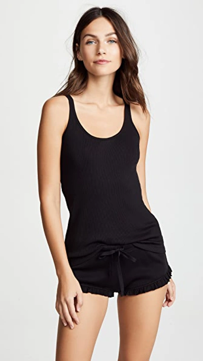 Skin Raffaela Cotton Pyjama Shorts In Black